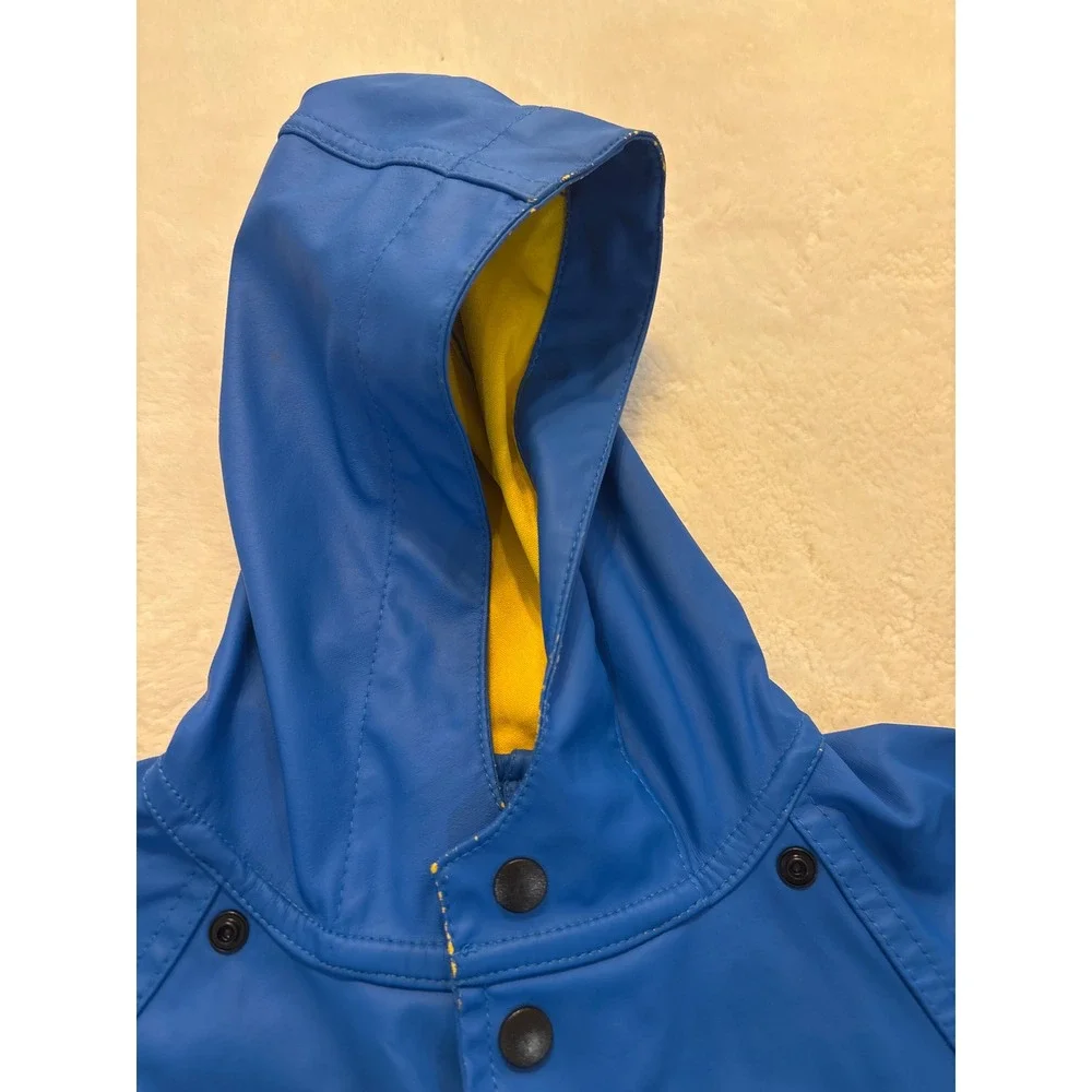 Western Chief Kids Batman Raincoat Blue Grey Yellow Hooded Rain Jacket 4T